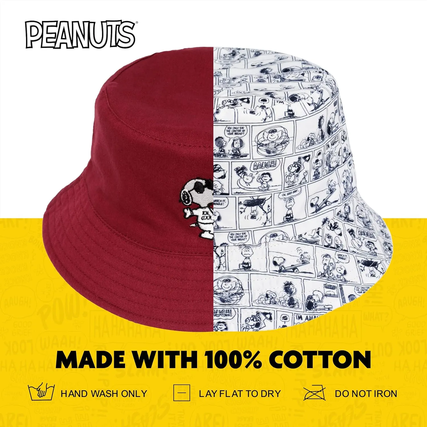 Concept One Women's Peanuts Sleeping Snoopy Denim Adult Bucket Hat