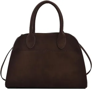 Covelin Women's Retro Suede Tote Bag Ladies' Fashion Shoulder Handbag Top Handle Purse