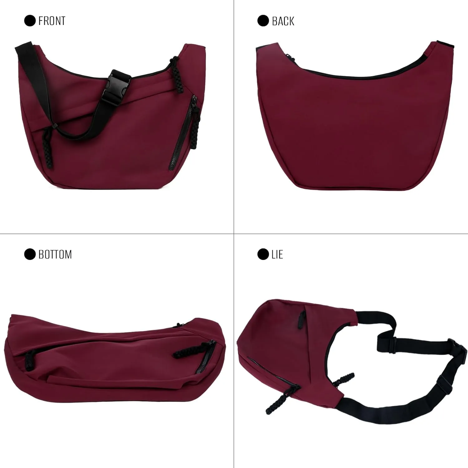 Crescent Crossbody Bags for Women and Men Nylon Luna bag Moon Hobo Purses Slouchy Dumpling Bag Canvas Shoulder Bags