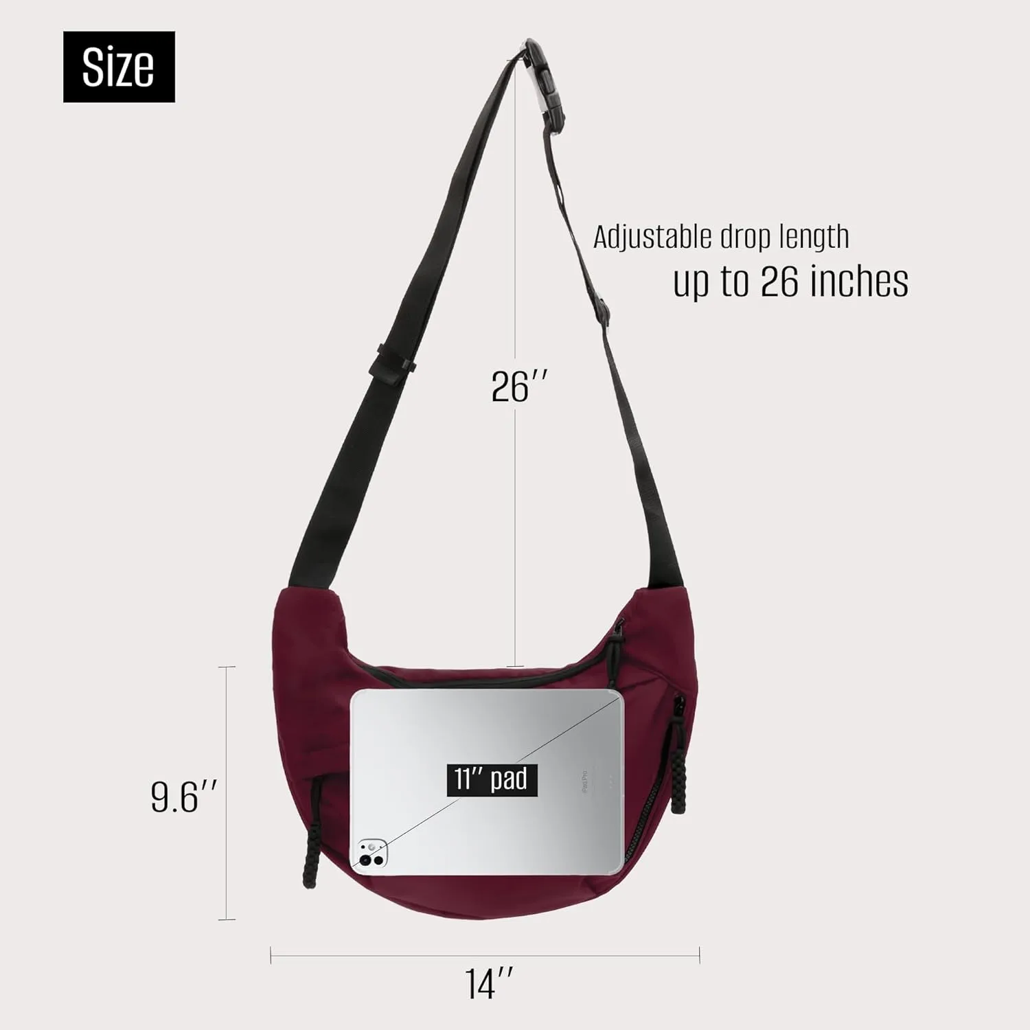 Crescent Crossbody Bags for Women and Men Nylon Luna bag Moon Hobo Purses Slouchy Dumpling Bag Canvas Shoulder Bags