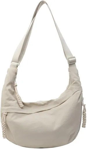 Crescent Crossbody Bags for Women Nylon Slouchy Sling Hobo Bag,Spacious Dumpling Shoulder Handbag Cross Body Purses