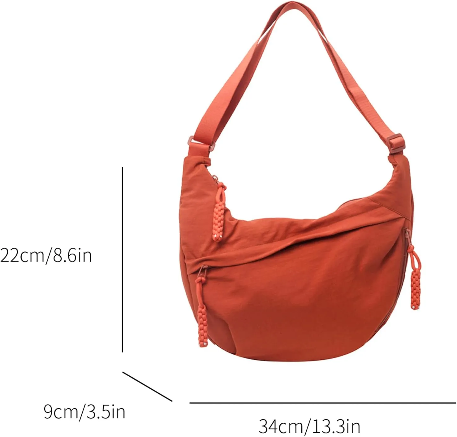 Crescent Crossbody Bags for Women Nylon Slouchy Sling Hobo Bag,Spacious Dumpling Shoulder Handbag Cross Body Purses