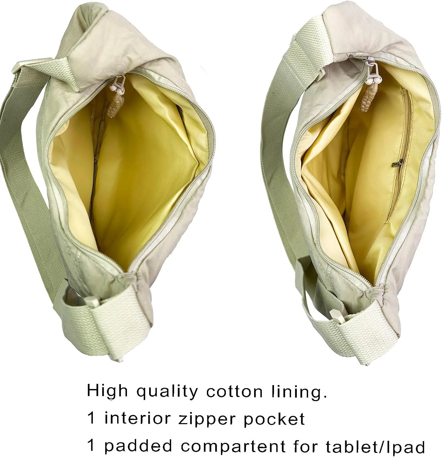 Crescent Crossbody Bags for Women Nylon Slouchy Sling Hobo Bag,Spacious Dumpling Shoulder Handbag Cross Body Purses