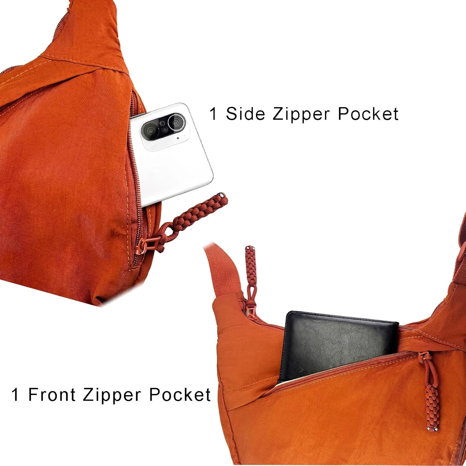 Crescent Crossbody Bags for Women Nylon Slouchy Sling Hobo Bag,Spacious Dumpling Shoulder Handbag Cross Body Purses