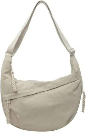 Crescent Shoulder Bag for Women Men Nylon Corduroy Hobo Bag Crossbody Bag Slouchy Sling Bag Dumpling Bag Purse Multi-Pocket