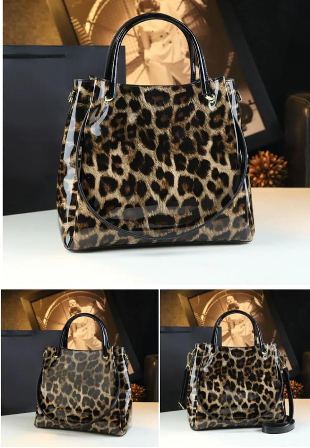 Crocodile Pattern Leather Women's Bag Top-Handle Satchel Handbags Bucket Purse Portable Tote Bag Shoulder Messenger Bags