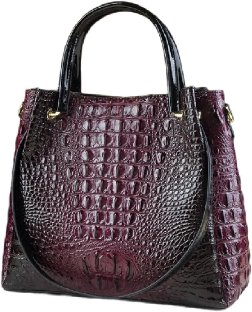 Crocodile Pattern Leather Women's Bag Top-Handle Satchel Handbags Bucket Purse Portable Tote Bag Shoulder Messenger Bags