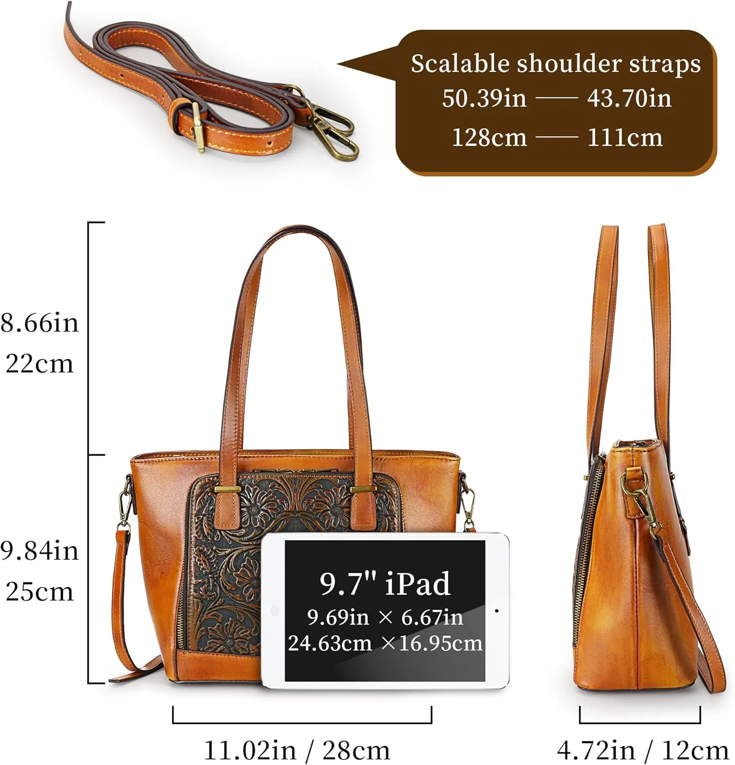 Crossbody Bag for Women Leather Shoulder Bag Top Handle Tote Purses Vintage Satchels Handbag Retro