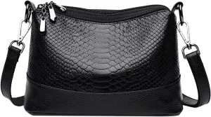 Crossbody Crescent Bags for Women Lightweight Quilted Leather Handbags for Women Clear Bag for Stadium Events(Black)