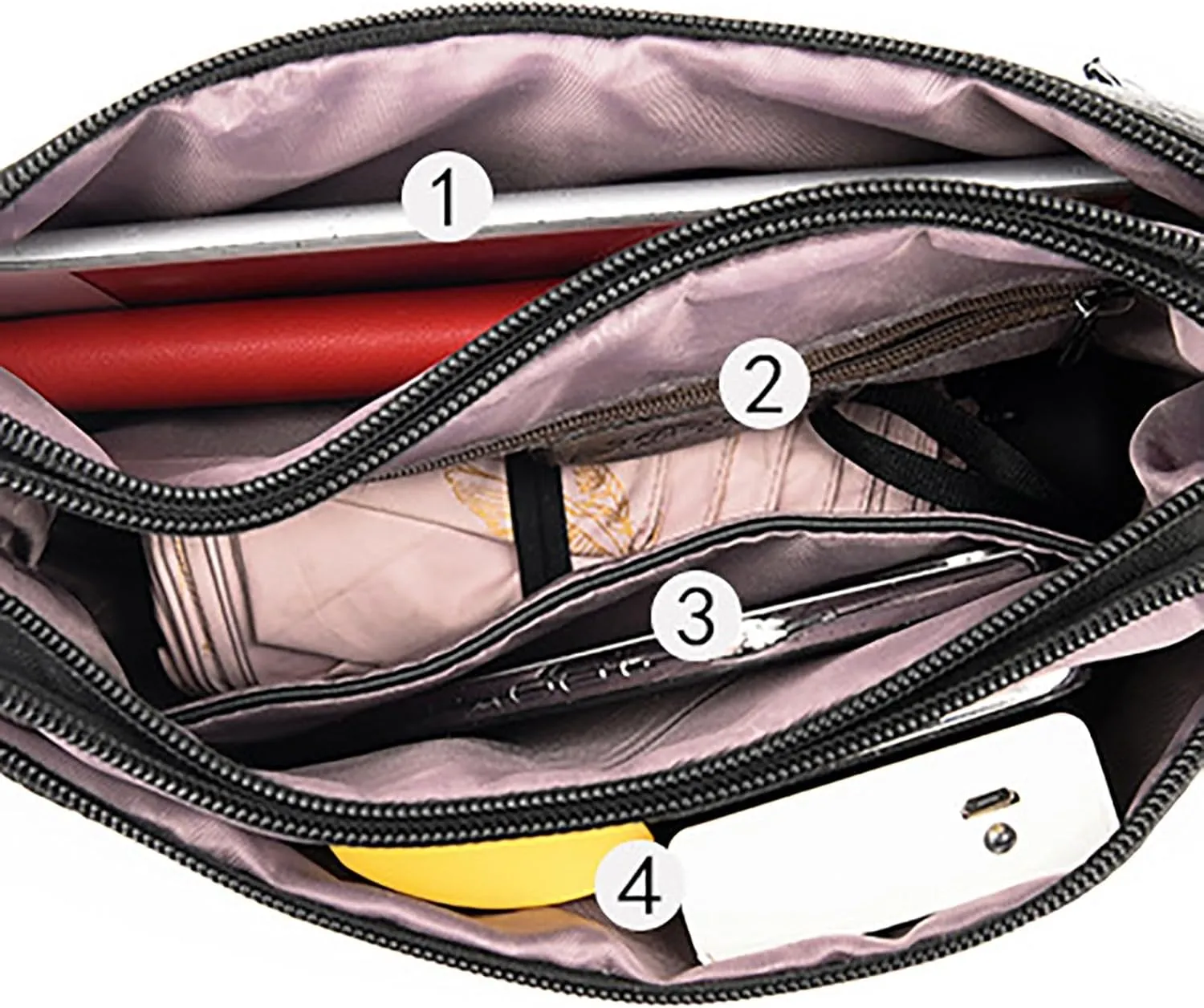 Crossbody Crescent Bags for Women Lightweight Quilted Leather Handbags for Women Clear Bag for Stadium Events(Black)