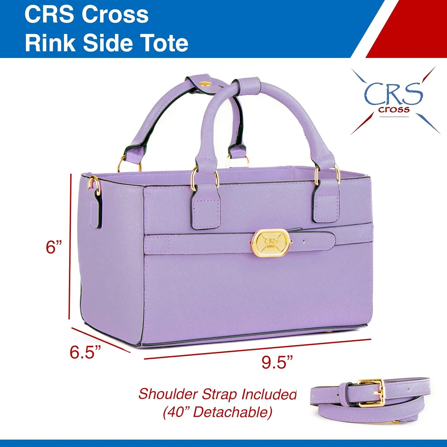 CRS Cross Rink Side Tote. Ice Skating Accessory Bag for Figure Skating, Roller and Inline Skaters, Ballet, Dance and Cheer. Organizes Guards, Water Bottle, Tissues, Phone.