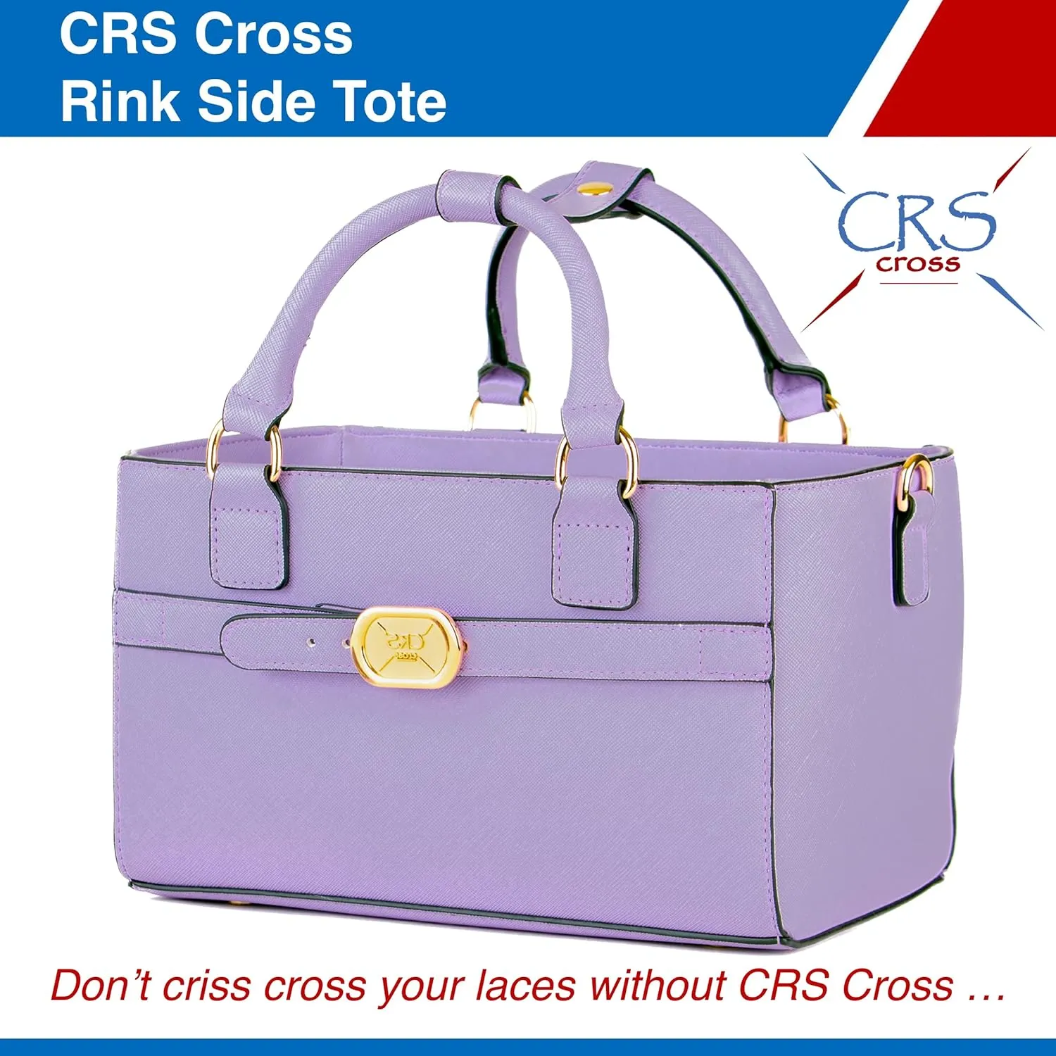 CRS Cross Rink Side Tote. Ice Skating Accessory Bag for Figure Skating, Roller and Inline Skaters, Ballet, Dance and Cheer. Organizes Guards, Water Bottle, Tissues, Phone.