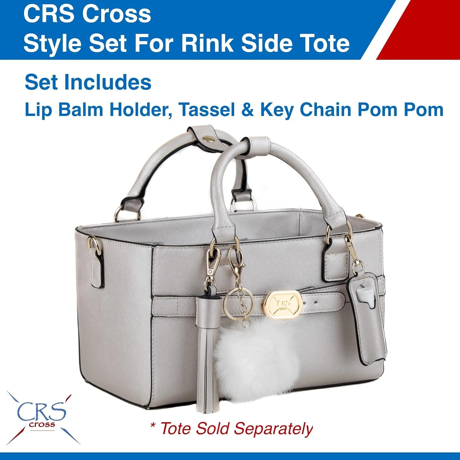 CRS Cross Rink Side Tote. Ice Skating Accessory Bag for Figure Skating, Roller and Inline Skaters, Ballet, Dance and Cheer. Organizes Guards, Water Bottle, Tissues, Phone.