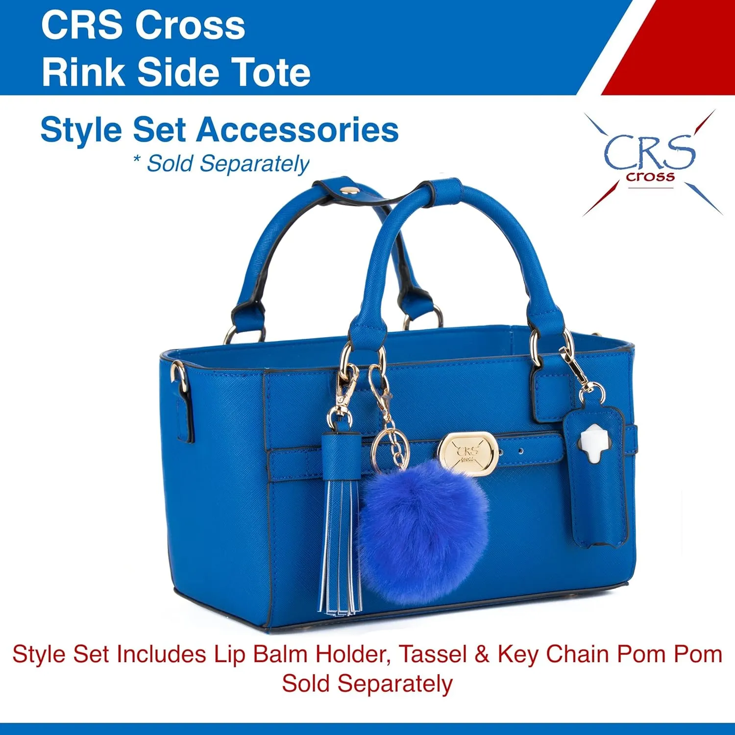 CRS Cross Rink Side Tote. Ice Skating Accessory Bag for Figure Skating, Roller and Inline Skaters, Ballet, Dance and Cheer. Organizes Guards, Water Bottle, Tissues, Phone.