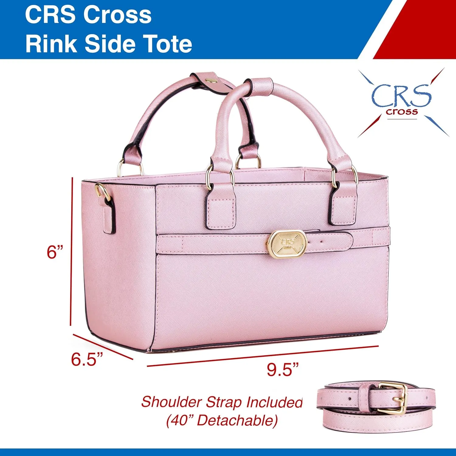 CRS Cross Rink Side Tote. Ice Skating Accessory Bag for Figure Skating, Roller and Inline Skaters, Ballet, Dance and Cheer. Organizes Guards, Water Bottle, Tissues, Phone.