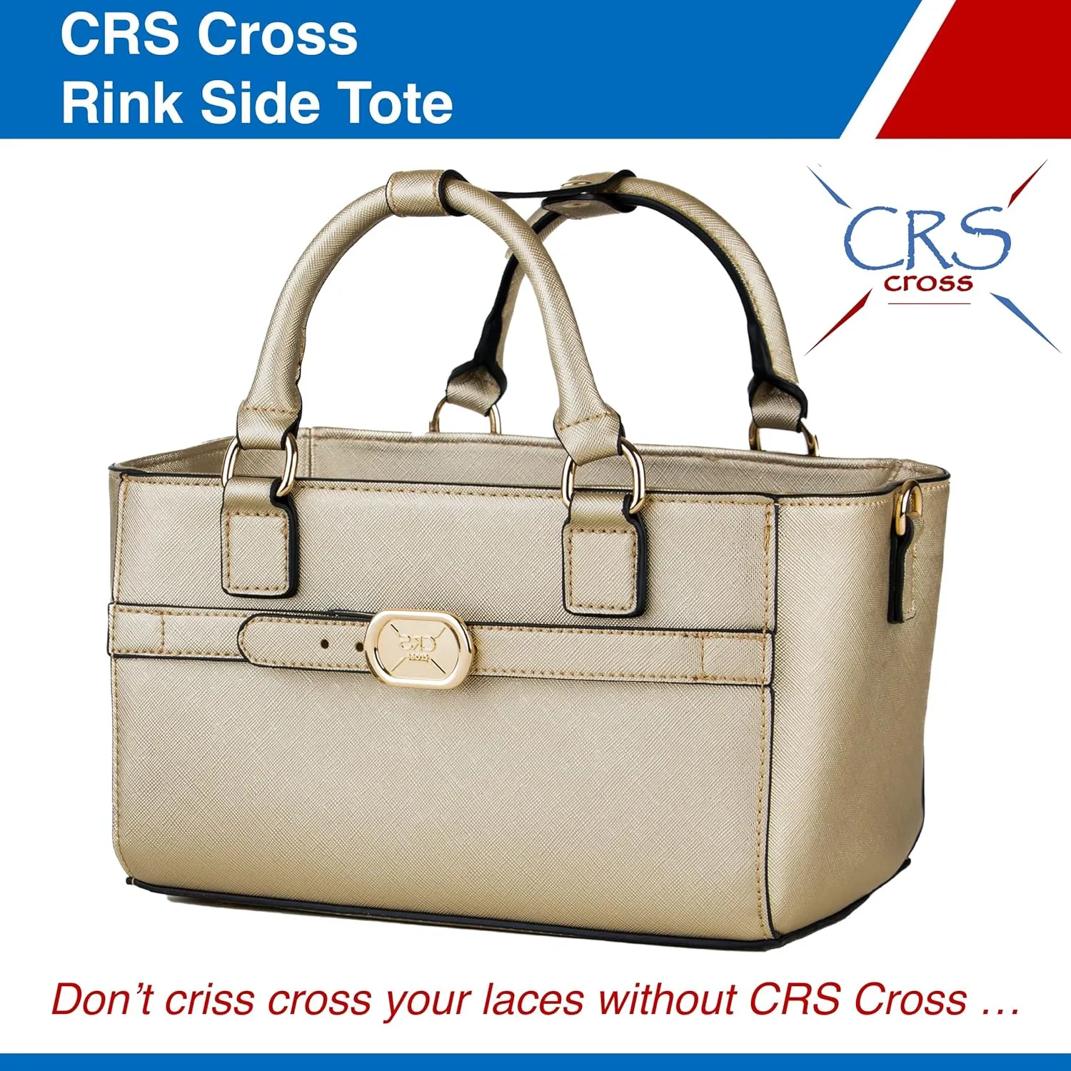 CRS Cross Rink Side Tote. Ice Skating Accessory Bag for Figure Skating, Roller and Inline Skaters, Ballet, Dance and Cheer. Organizes Guards, Water Bottle, Tissues, Phone.