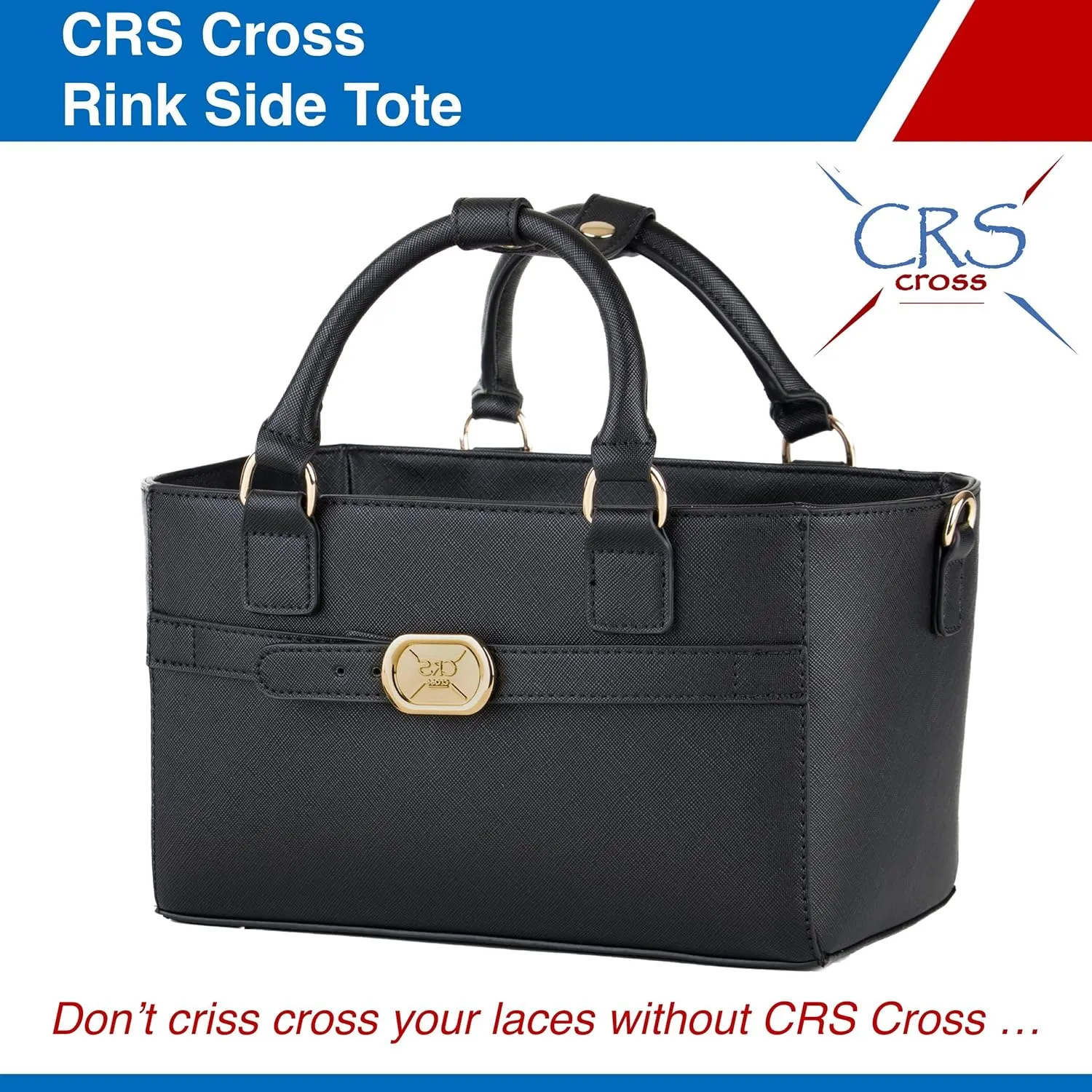 CRS Cross Rink Side Tote. Ice Skating Accessory Bag for Figure Skating, Roller and Inline Skaters, Ballet, Dance and Cheer. Organizes Guards, Water Bottle, Tissues, Phone.