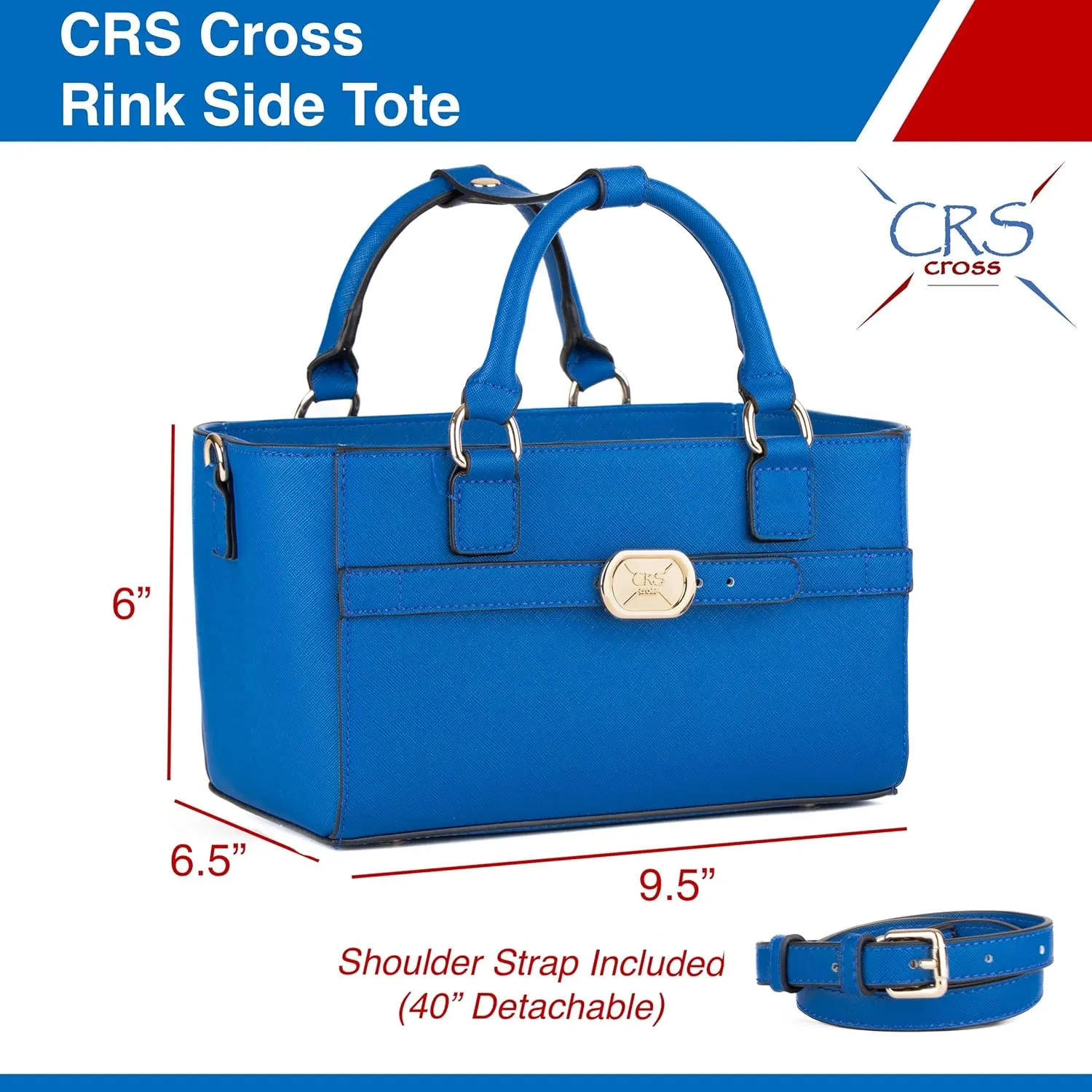 CRS Cross Rink Side Tote. Ice Skating Accessory Bag for Figure Skating, Roller and Inline Skaters, Ballet, Dance and Cheer. Organizes Guards, Water Bottle, Tissues, Phone.