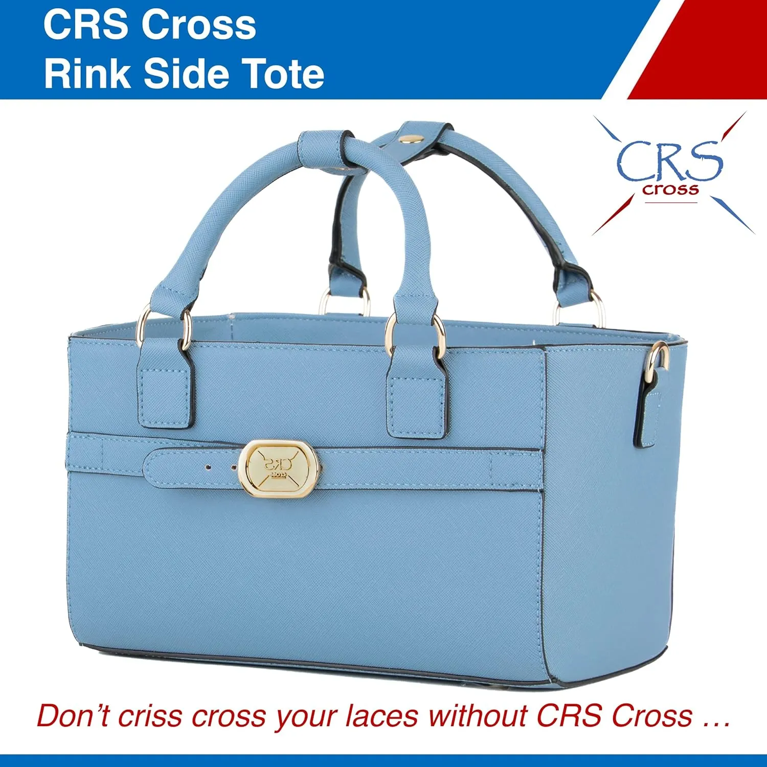 CRS Cross Rink Side Tote. Ice Skating Accessory Bag for Figure Skating, Roller and Inline Skaters, Ballet, Dance and Cheer. Organizes Guards, Water Bottle, Tissues, Phone.
