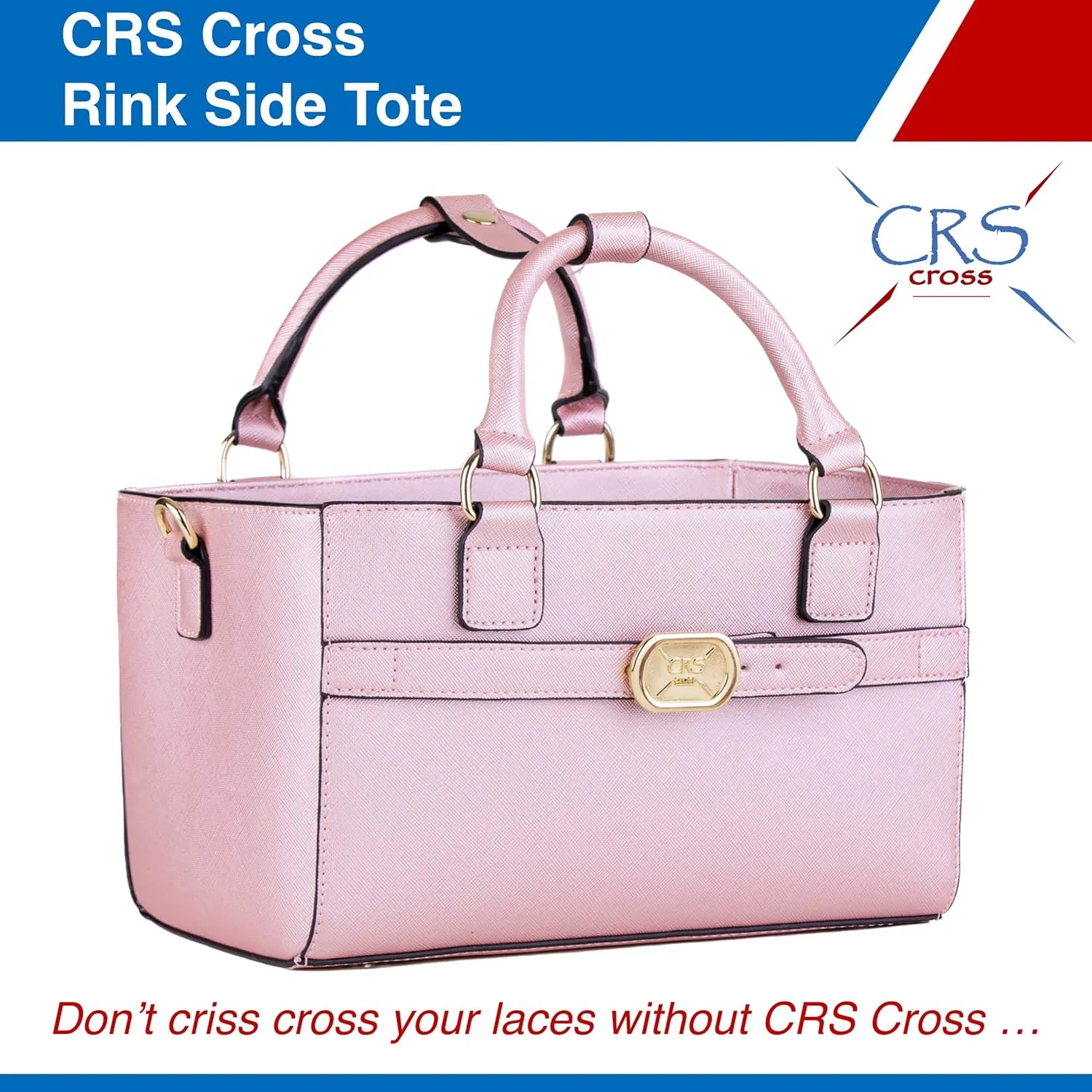 CRS Cross Rink Side Tote. Ice Skating Accessory Bag for Figure Skating, Roller and Inline Skaters, Ballet, Dance and Cheer. Organizes Guards, Water Bottle, Tissues, Phone.