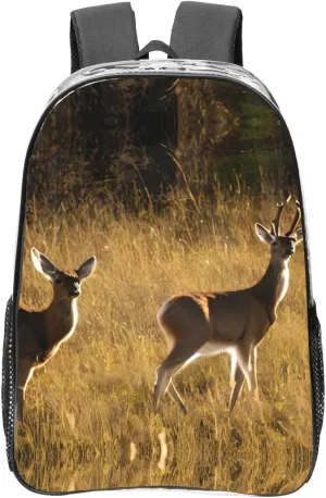 Cute Deers Print LargeTransparent Backpack Functional Clear PVC Bag Suitable Stadium Events Travel