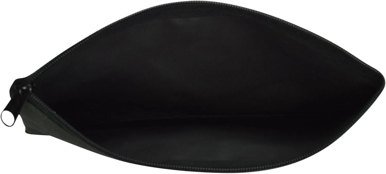 DALIX Zipper Bank Deposit Money Bags Cash Coin Pouch 6 Pack in Black