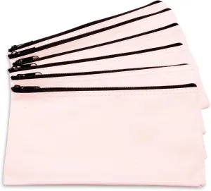 DALIX Zipper Bank Deposit Money Bags Cash Coin Pouch 6 Pack in Pink