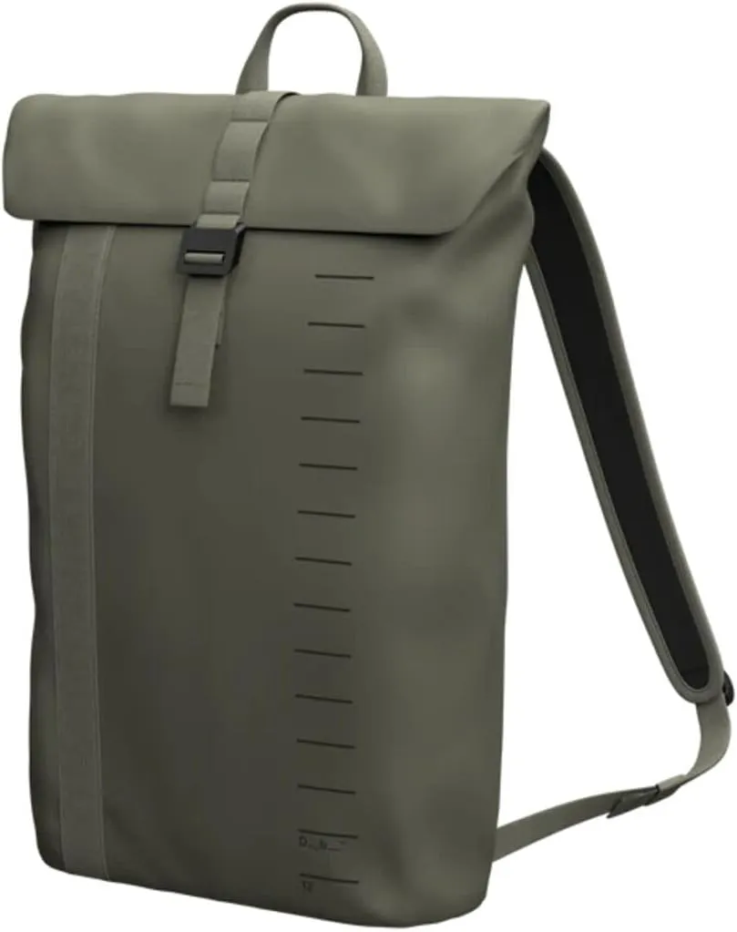 Db Journey Essential Backpack - Lightweight, Durable Rolltop Backpack with Laptop Compartment for Work, and Gym, Travel with Roller Bag Attachment, 12L - Moss Green
