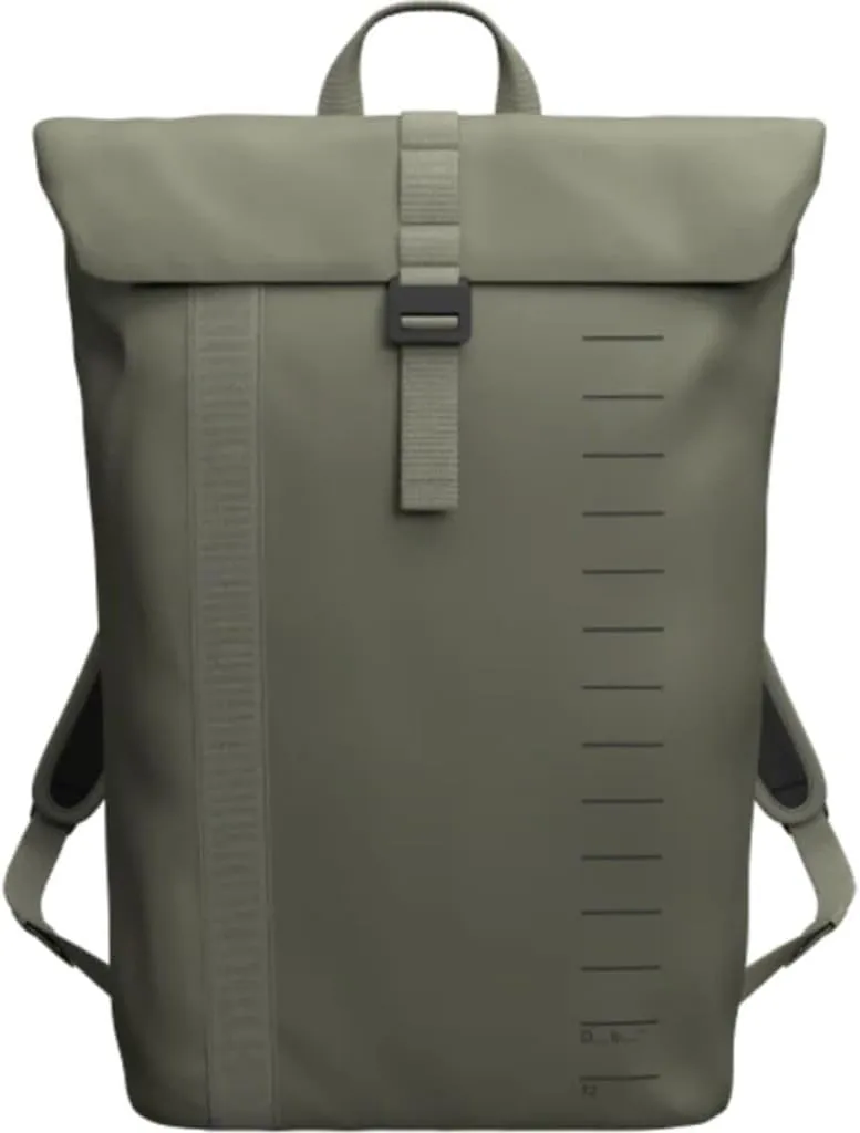 Db Journey Essential Backpack - Lightweight, Durable Rolltop Backpack with Laptop Compartment for Work, and Gym, Travel with Roller Bag Attachment, 12L - Moss Green