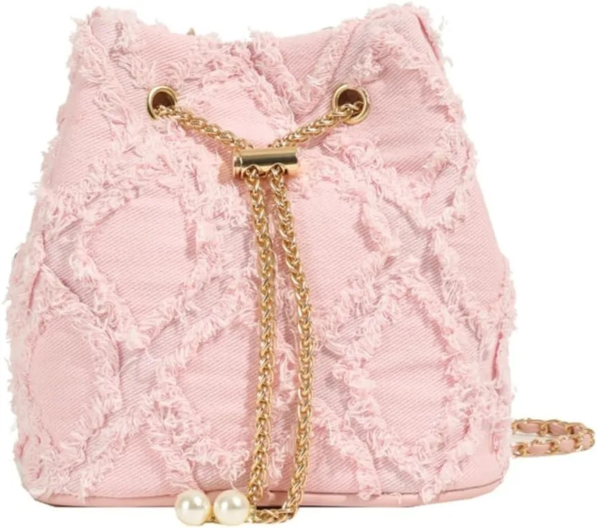 Denim Bucket Bags for Women Y2K Crossbody Purse Trendy Handbags Shoulder Bag Satchel 2024