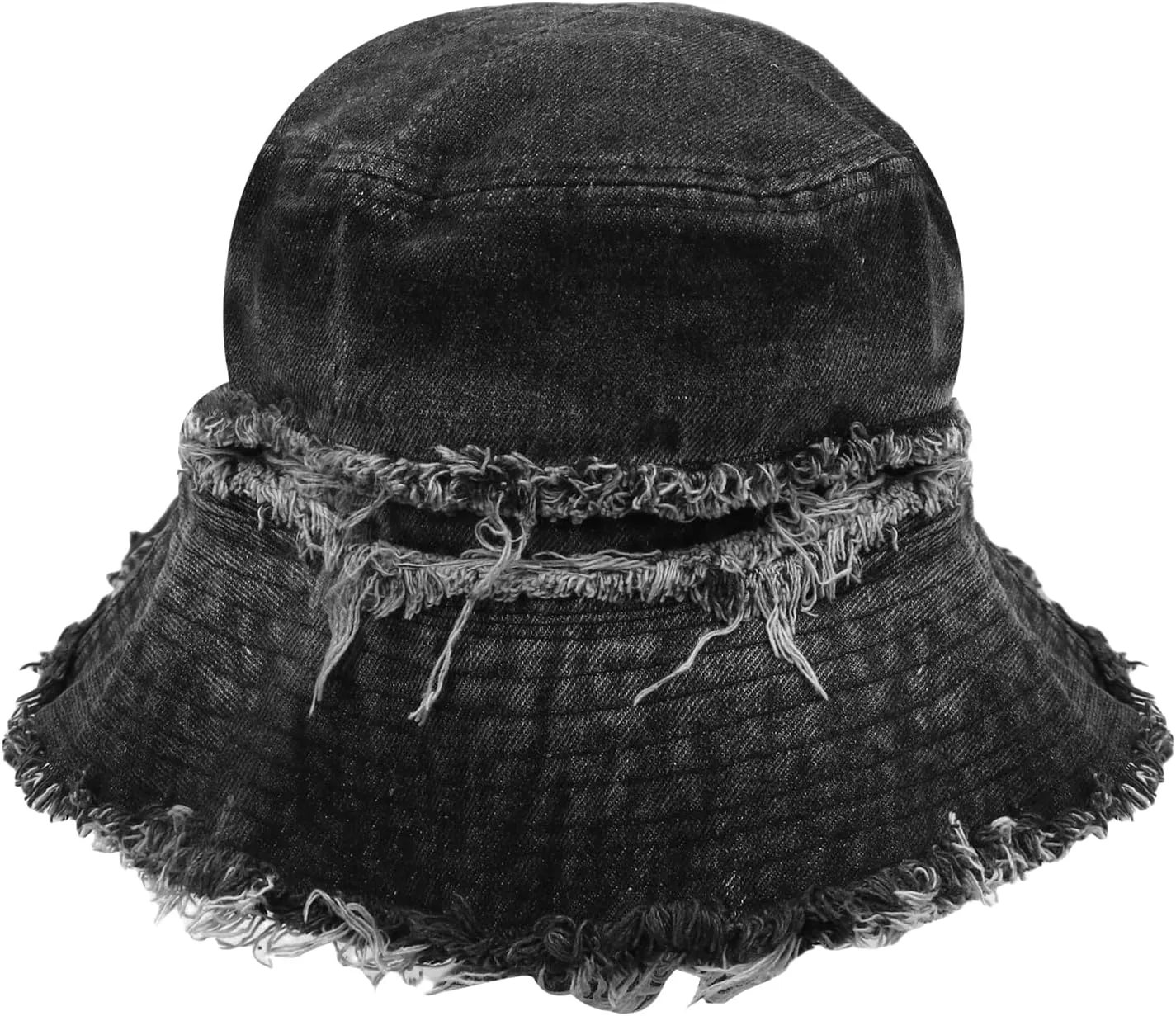 Denim Bucket Hat Frayed Edge Fisherman Hat for Women Men Summer Casual Jean Fisherman Cap Outdoor Beach Sun Hats