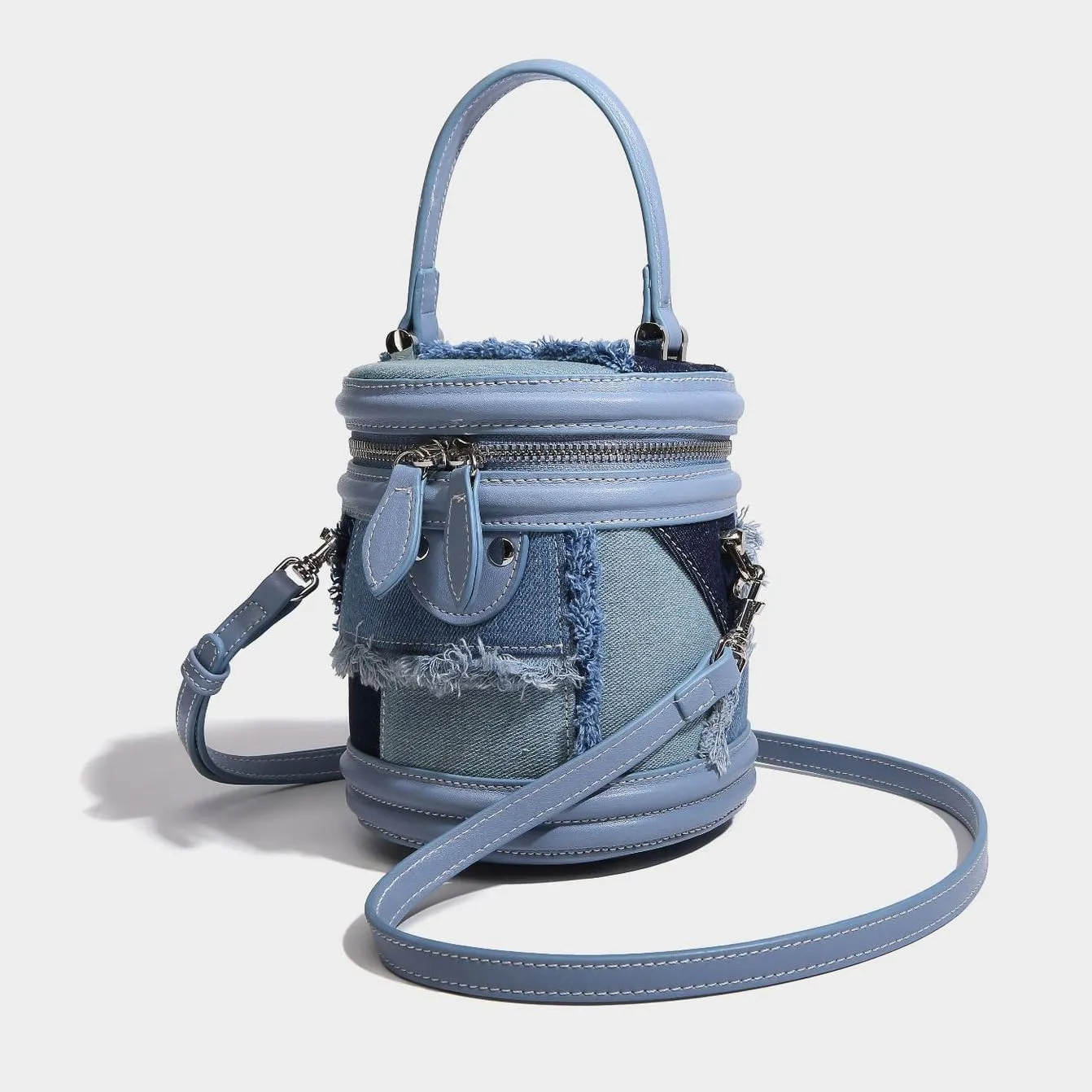 Designer Saddle Purse for Women Flap Patchwork Denim Shoulder Bag And Crossbody Bag New Top Handle Handbag