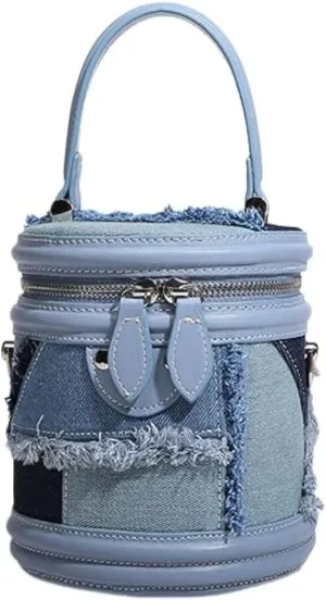 Designer Saddle Purse for Women Flap Patchwork Denim Shoulder Bag And Crossbody Bag New Top Handle Handbag