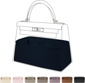 DGAZ Bag Organizer Insert For Kelly pochette/mini II /20/25/28/32/35/40/42/45 Bags, Silk Purse Organizer, Simplicity Handbag & Tote Organizer(Blue nuit,KL28 Sellier)
