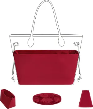 DGAZ Purse Organizer Insert Fits LV Neverfullbag Mini/PM/MM/GM，Silk Bag Organizer，Luxury Handbag & Tote Shaper（MM）