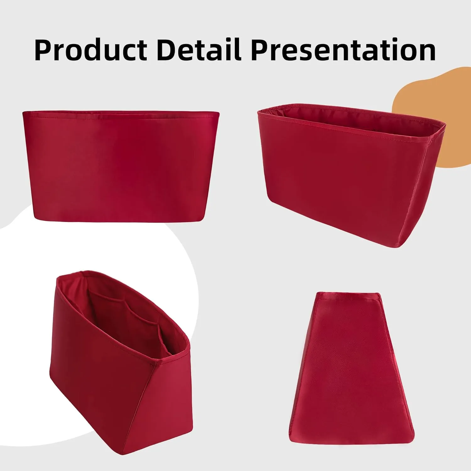 DGAZ Purse Organizer Insert Fits LV Neverfullbag Mini/PM/MM/GM，Silk Bag Organizer，Luxury Handbag & Tote Shaper（MM）