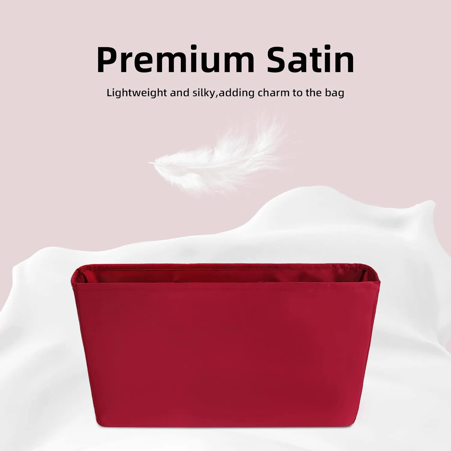 DGAZ Purse Organizer Insert Fits LV Neverfullbag Mini/PM/MM/GM，Silk Bag Organizer，Luxury Handbag & Tote Shaper（MM）