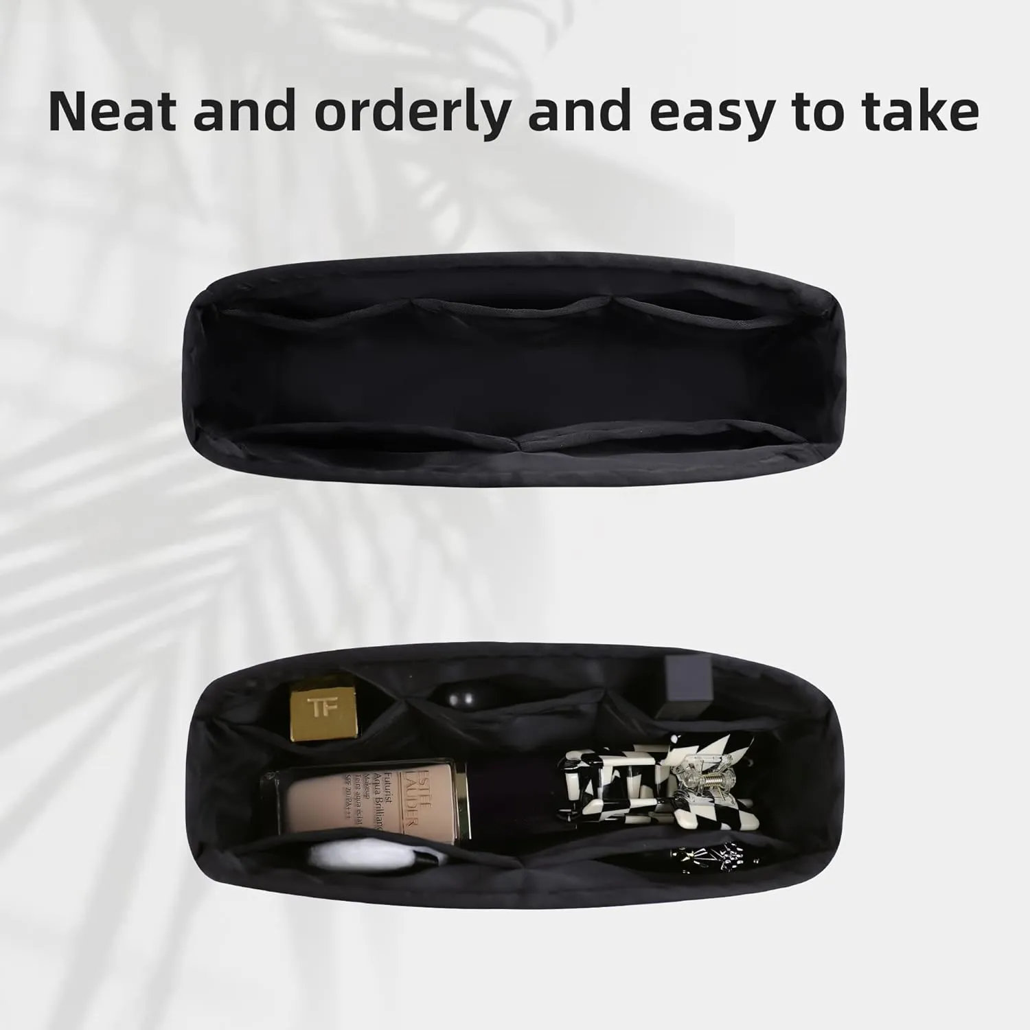 DGAZ Purse Organizer Insert For Chanel 19 Bags，Silk Bag Organizer，Luxury Handbag & Tote Shaper （Black，19-Flap26）