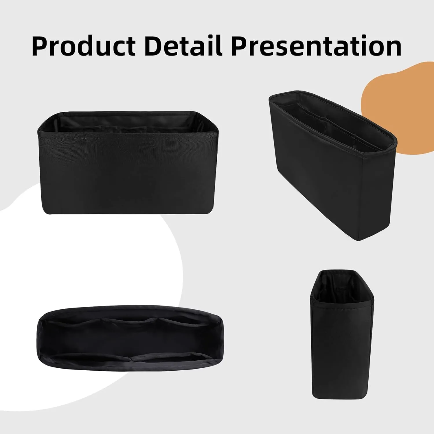 DGAZ Purse Organizer Insert For Chanel 19 Bags，Silk Bag Organizer，Luxury Handbag & Tote Shaper （Black，19-Flap26）