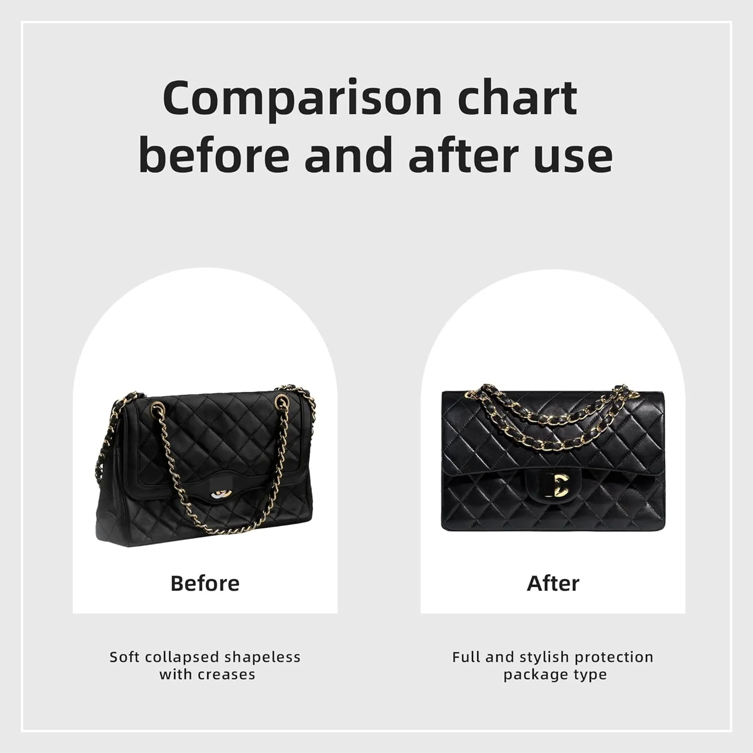 DGAZ Purse Organizer Insert，Silk Bag Organizer，Luxury Handbag & Tote Shaper Fits Chanel CF Bags