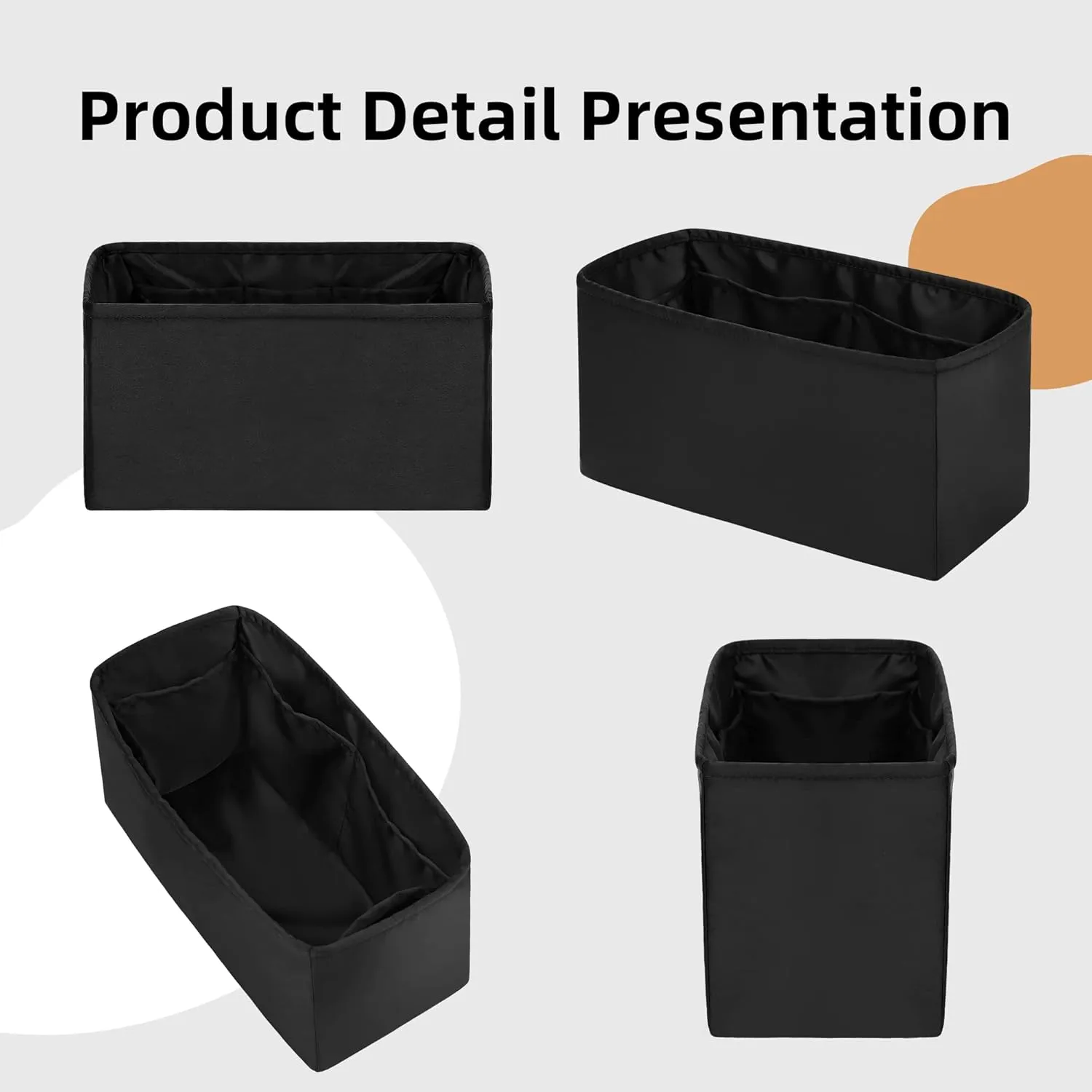 DGAZ Silk Handbag Organizer Insert Fits LV ONTHEGO bags，Silky Smooth Bag Organizer，Luxury Handbag & Tote Shaper(Black,BB)