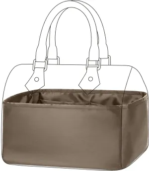 DGAZ Silk Purse Organizer Insert Fits LV Speedy 16/20/25/30/35/45 bags，Silky Smooth Bag Organizer，Luxury Handbag & Tote Shaper（Etoupe grey，SP16）