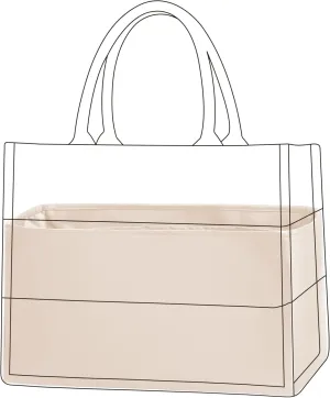 DGAZ Silk Purse Organizer Insert For Dior Book Tote mini/S/M/L，Silky Smooth Bag Organizer，Luxury Handbag & Tote Shaper（Craie，BT-S）