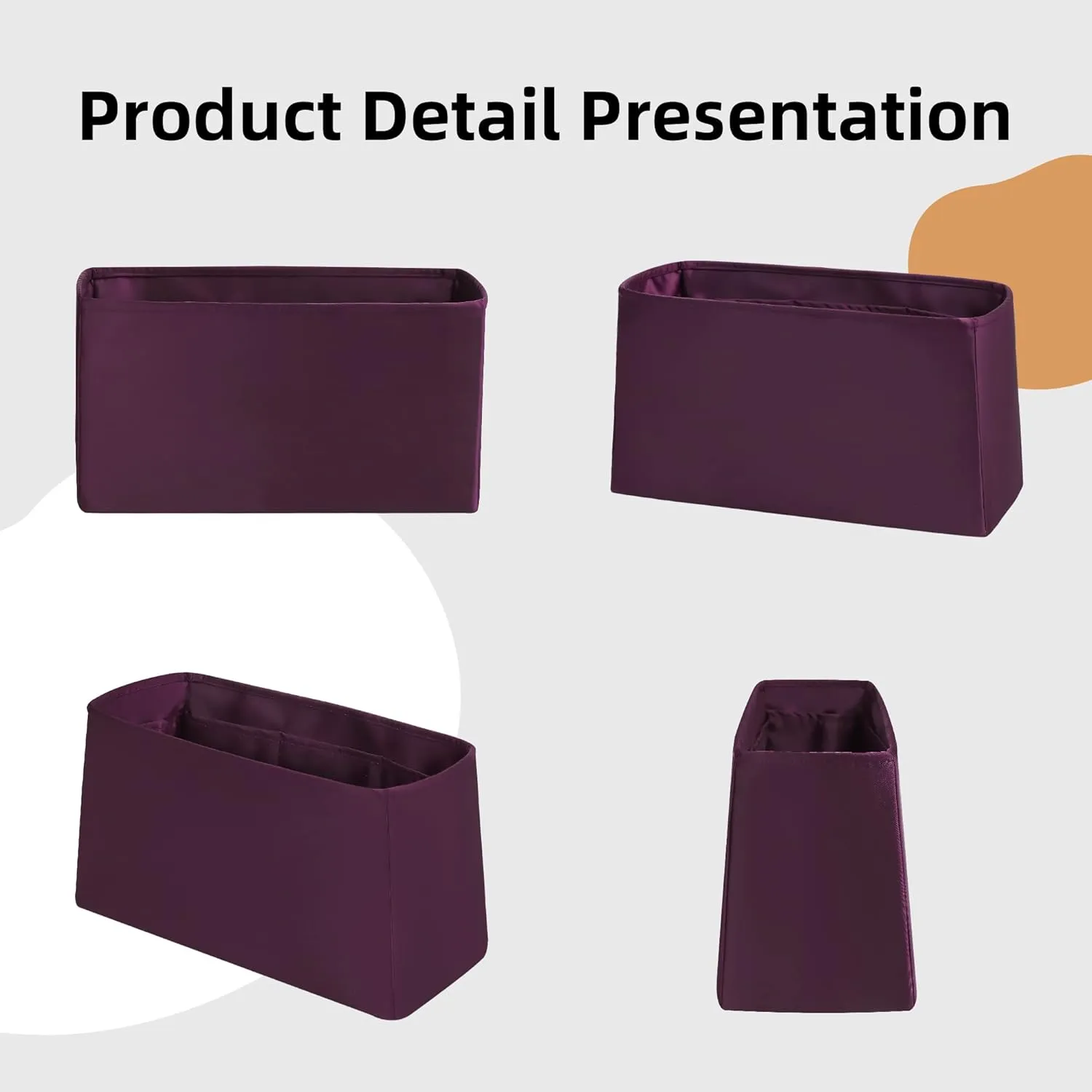 DGAZ Silk Purse Organizer Insert For LV Carryall PM/MM bag，Silky Smooth Bag Organizer，Luxury Handbag & Tote Shaper（Fuchsia，PM）