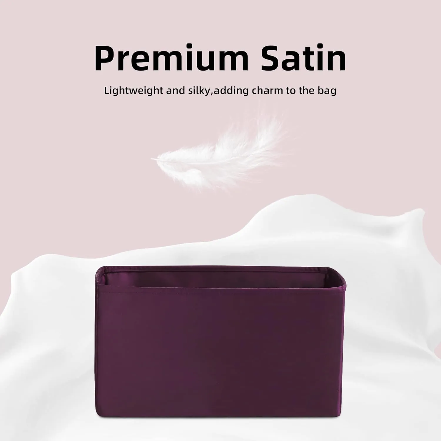 DGAZ Silk Purse Organizer Insert For LV Carryall PM/MM bag，Silky Smooth Bag Organizer，Luxury Handbag & Tote Shaper（Fuchsia，PM）