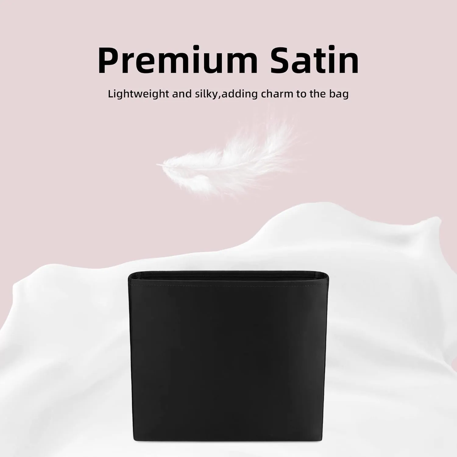 DGAZ Silky Purse Organizer Insert Fits Evelyne TPM/PM/GM/TGM Bags, Luxury Handbag & Tote Organizer, Simplicity bag organizer（Black,TPM）