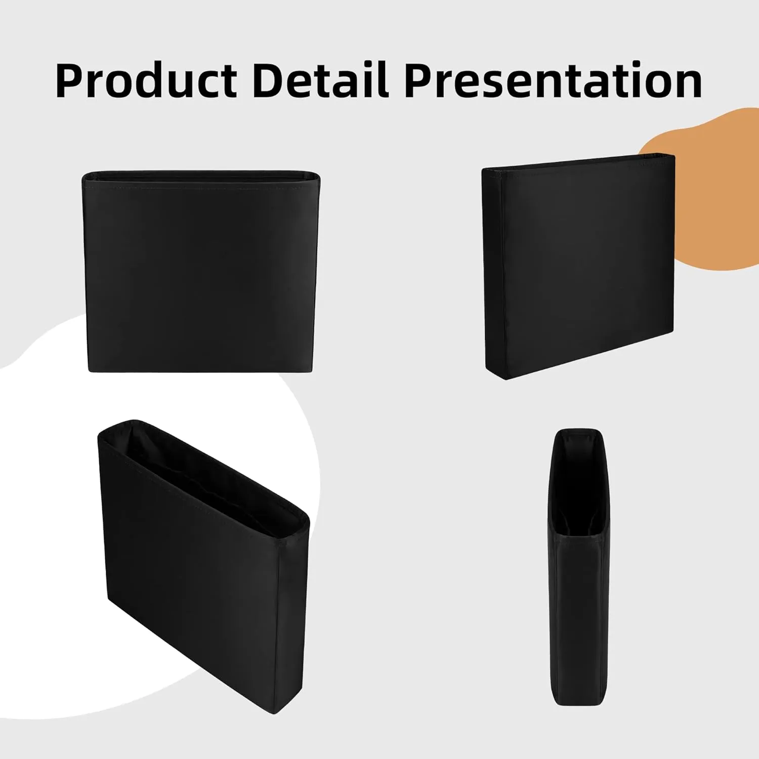 DGAZ Silky Purse Organizer Insert Fits Evelyne TPM/PM/GM/TGM Bags, Luxury Handbag & Tote Organizer, Simplicity bag organizer（Black,TPM）