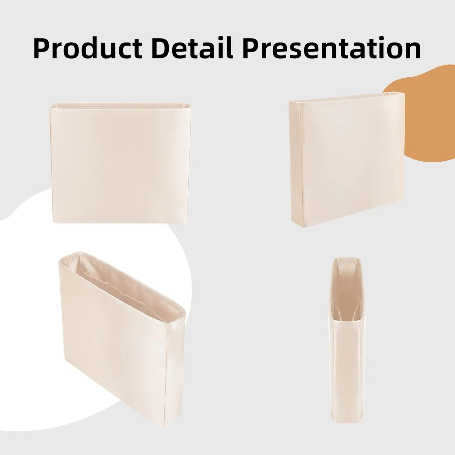 DGAZ Silky Purse Organizer Insert Fits Evelyne TPM/PM/GM/TGM Bags, Luxury Handbag & Tote Organizer, Simplicity bag organizer（Craie,TPM）