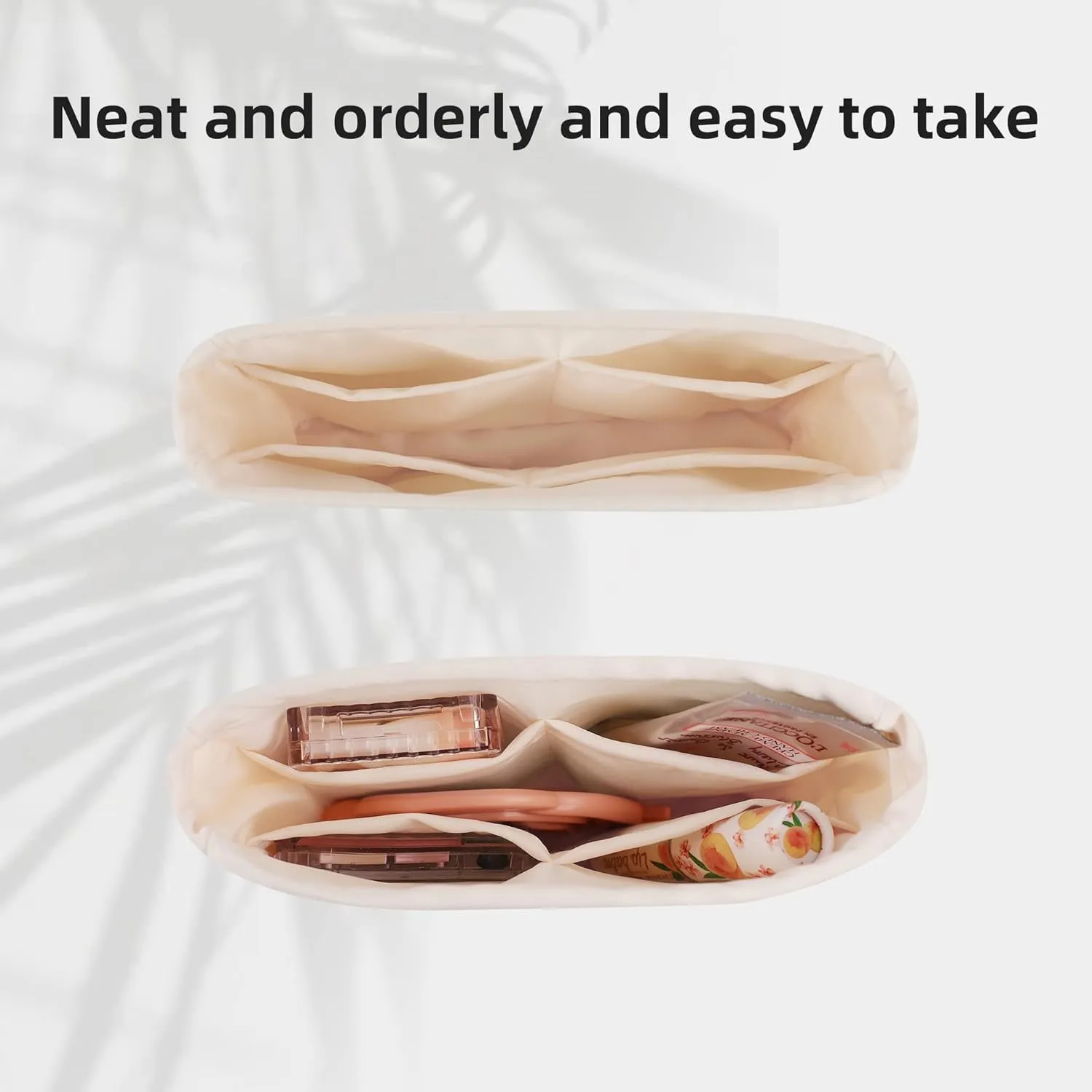 DGAZ Silky Purse Organizer Insert Fits Evelyne TPM/PM/GM/TGM Bags, Luxury Handbag & Tote Organizer, Simplicity bag organizer（Craie,TPM）