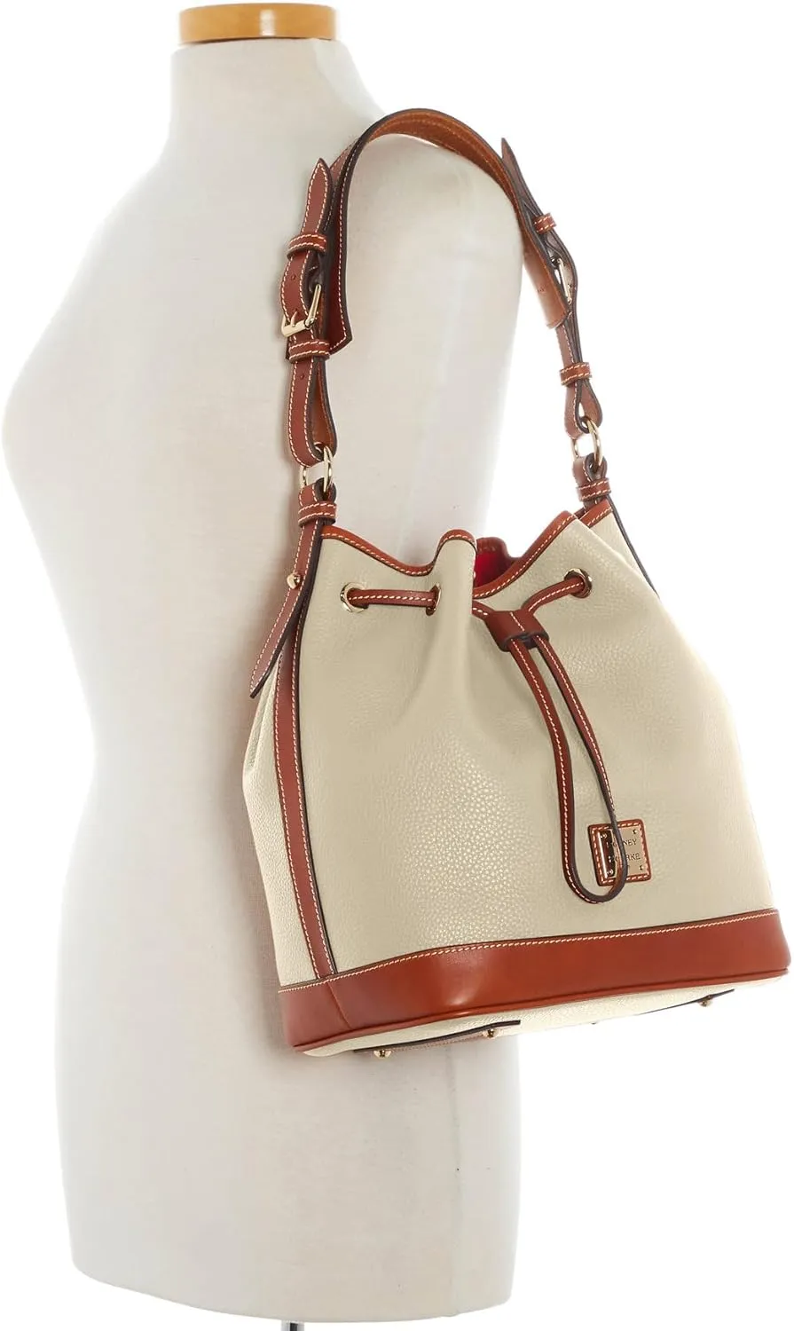 Dooney & Bourke Handbag, Pebble Grain Drawstring - White